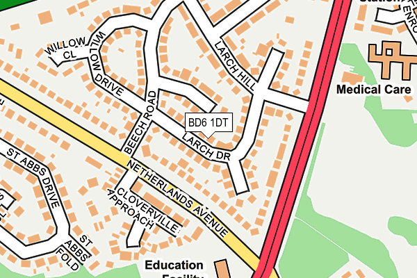 BD6 1DT map - OS OpenMap – Local (Ordnance Survey)