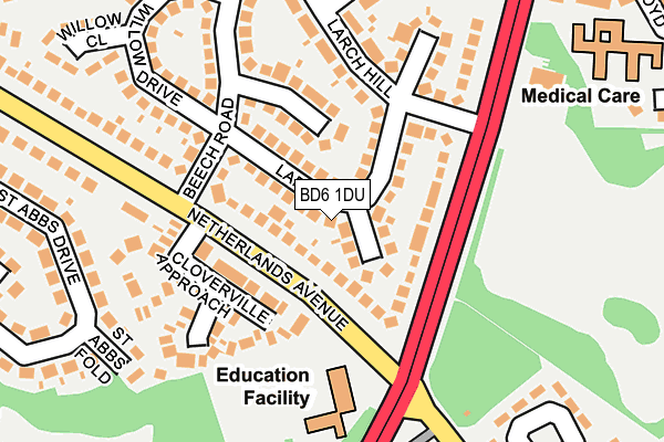 BD6 1DU map - OS OpenMap – Local (Ordnance Survey)