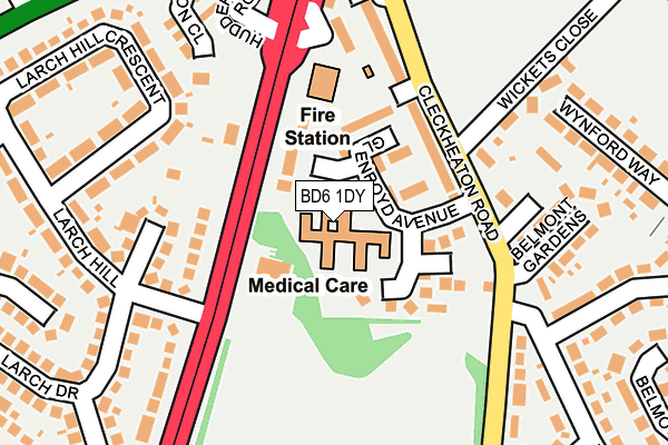 BD6 1DY map - OS OpenMap – Local (Ordnance Survey)