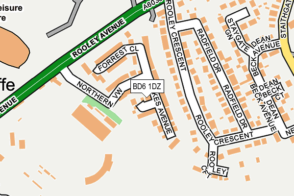 BD6 1DZ map - OS OpenMap – Local (Ordnance Survey)