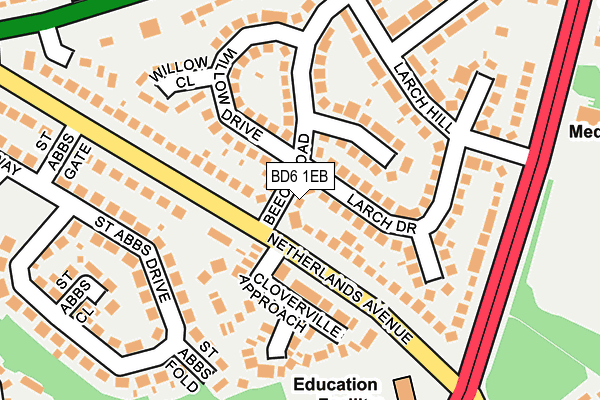 BD6 1EB map - OS OpenMap – Local (Ordnance Survey)