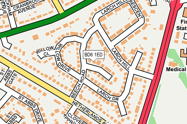 BD6 1ED map - OS OpenMap – Local (Ordnance Survey)