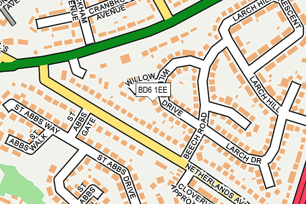 BD6 1EE map - OS OpenMap – Local (Ordnance Survey)