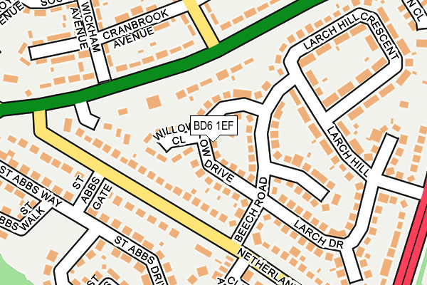 BD6 1EF map - OS OpenMap – Local (Ordnance Survey)
