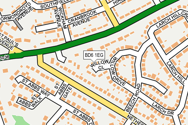 BD6 1EG map - OS OpenMap – Local (Ordnance Survey)