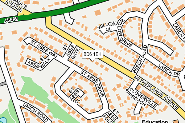 BD6 1EH map - OS OpenMap – Local (Ordnance Survey)
