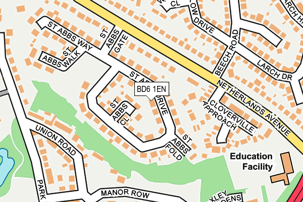 BD6 1EN map - OS OpenMap – Local (Ordnance Survey)