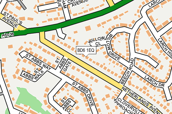 BD6 1EQ map - OS OpenMap – Local (Ordnance Survey)