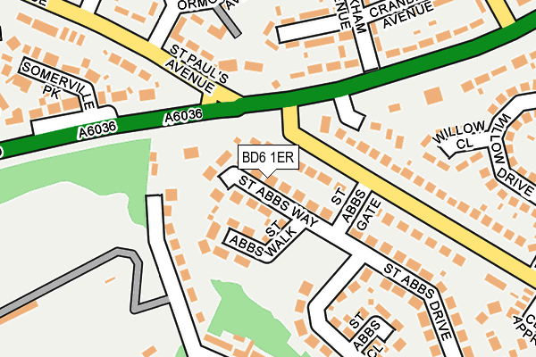 BD6 1ER map - OS OpenMap – Local (Ordnance Survey)