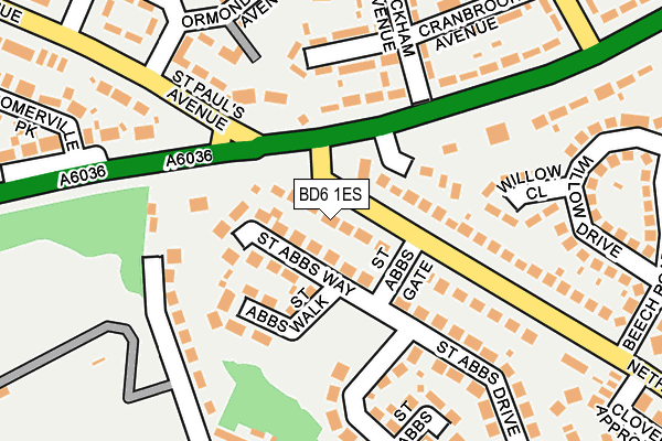 BD6 1ES map - OS OpenMap – Local (Ordnance Survey)