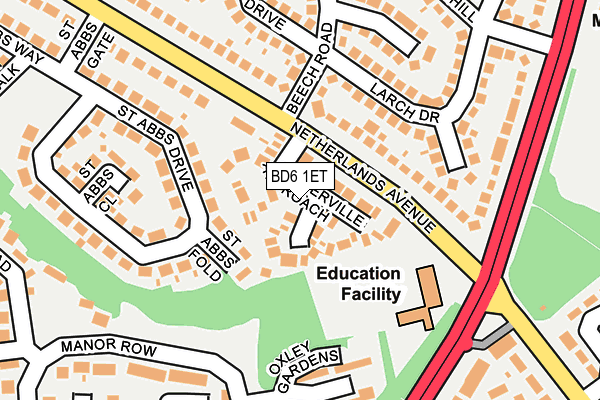 BD6 1ET map - OS OpenMap – Local (Ordnance Survey)