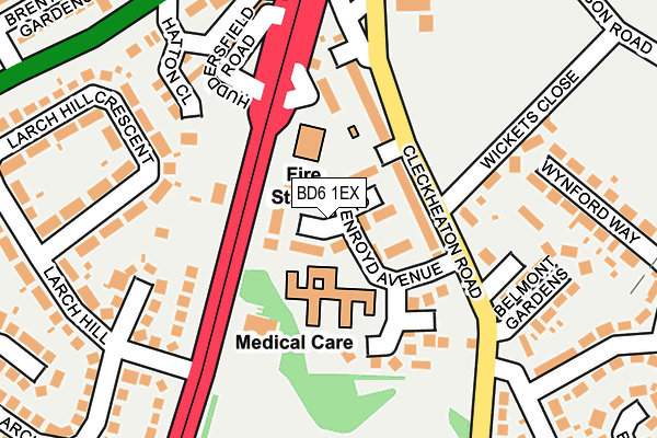 BD6 1EX map - OS OpenMap – Local (Ordnance Survey)