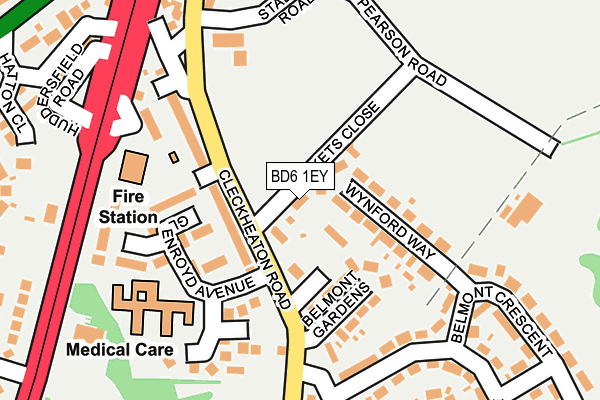BD6 1EY map - OS OpenMap – Local (Ordnance Survey)