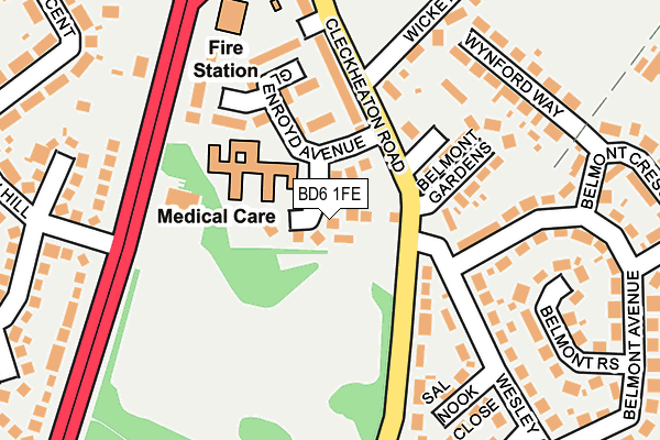 BD6 1FE map - OS OpenMap – Local (Ordnance Survey)