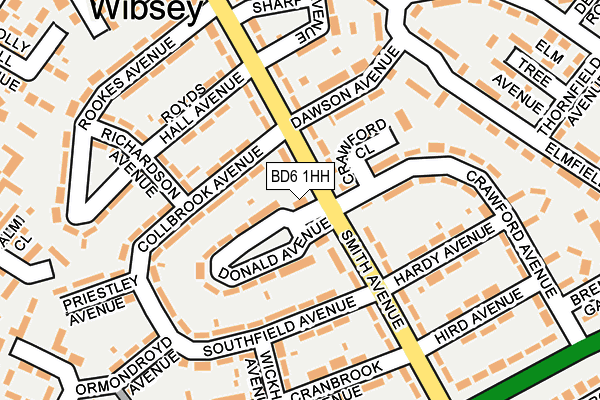 BD6 1HH map - OS OpenMap – Local (Ordnance Survey)