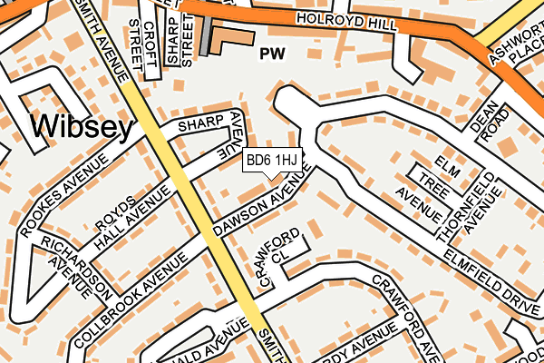 BD6 1HJ map - OS OpenMap – Local (Ordnance Survey)