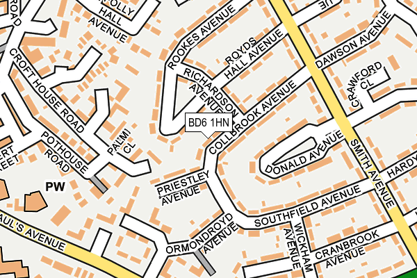 BD6 1HN map - OS OpenMap – Local (Ordnance Survey)