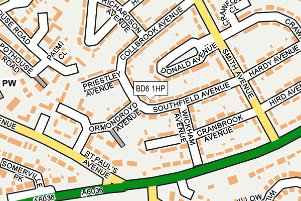 BD6 1HP map - OS OpenMap – Local (Ordnance Survey)