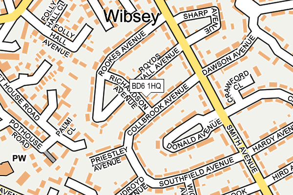 BD6 1HQ map - OS OpenMap – Local (Ordnance Survey)