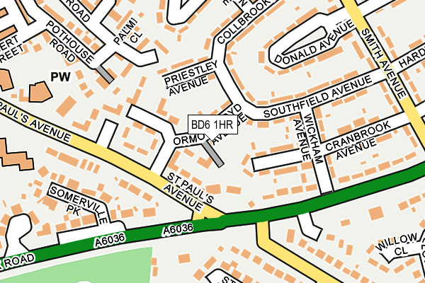 BD6 1HR map - OS OpenMap – Local (Ordnance Survey)