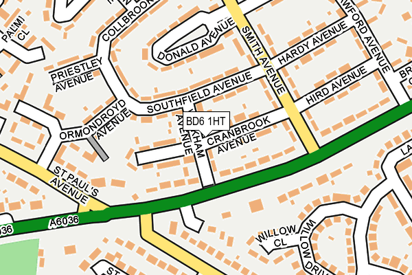 BD6 1HT map - OS OpenMap – Local (Ordnance Survey)