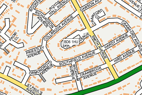 BD6 1HU map - OS OpenMap – Local (Ordnance Survey)