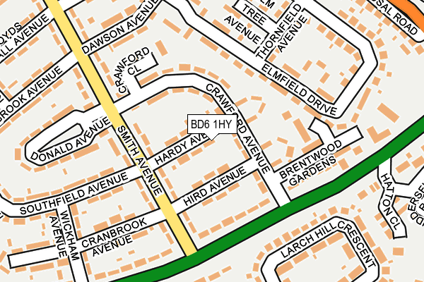 BD6 1HY map - OS OpenMap – Local (Ordnance Survey)