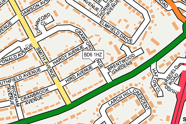 BD6 1HZ map - OS OpenMap – Local (Ordnance Survey)