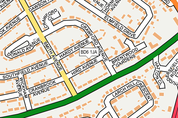 BD6 1JA map - OS OpenMap – Local (Ordnance Survey)