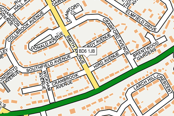 BD6 1JB map - OS OpenMap – Local (Ordnance Survey)