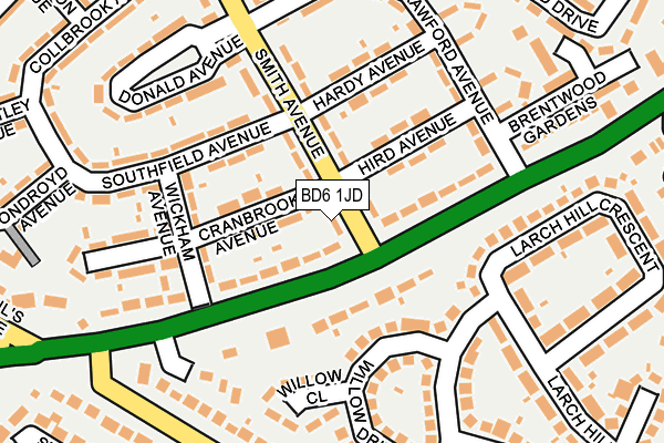 BD6 1JD map - OS OpenMap – Local (Ordnance Survey)