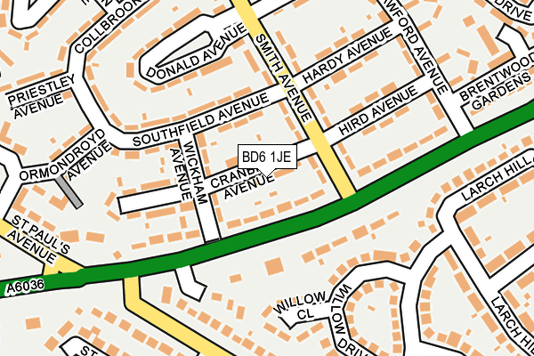 BD6 1JE map - OS OpenMap – Local (Ordnance Survey)