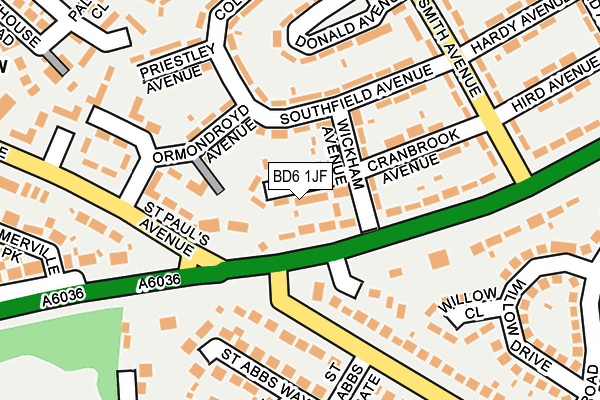 BD6 1JF map - OS OpenMap – Local (Ordnance Survey)