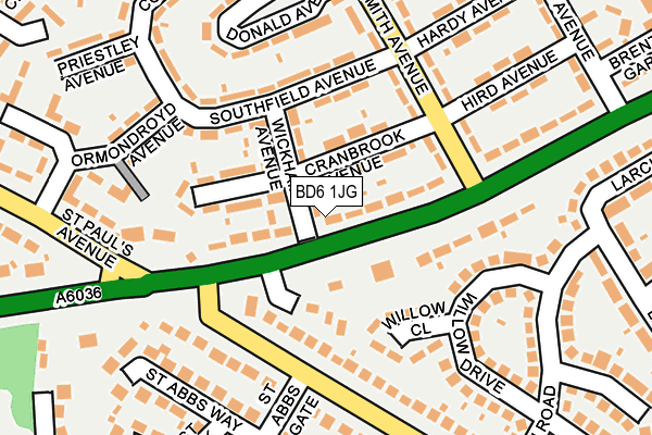 BD6 1JG map - OS OpenMap – Local (Ordnance Survey)