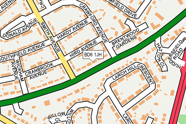 BD6 1JH map - OS OpenMap – Local (Ordnance Survey)