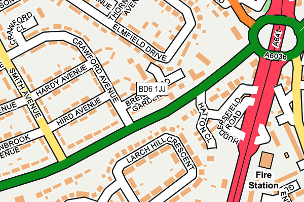 BD6 1JJ map - OS OpenMap – Local (Ordnance Survey)