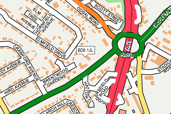 BD6 1JL map - OS OpenMap – Local (Ordnance Survey)