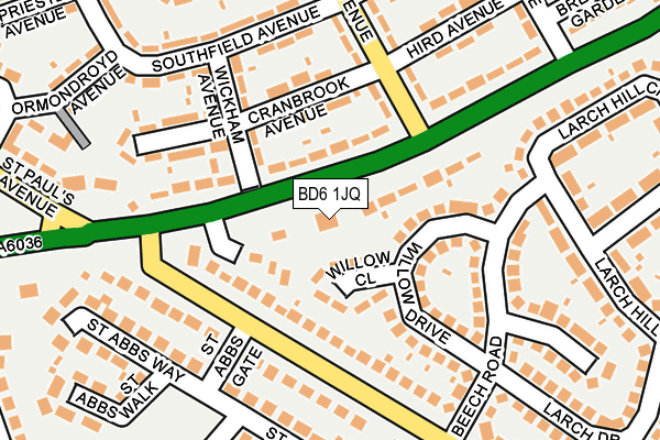 BD6 1JQ map - OS OpenMap – Local (Ordnance Survey)