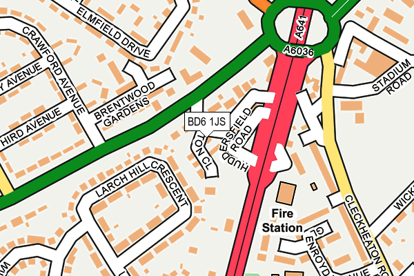 BD6 1JS map - OS OpenMap – Local (Ordnance Survey)