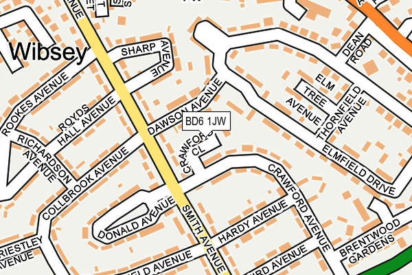 BD6 1JW map - OS OpenMap – Local (Ordnance Survey)