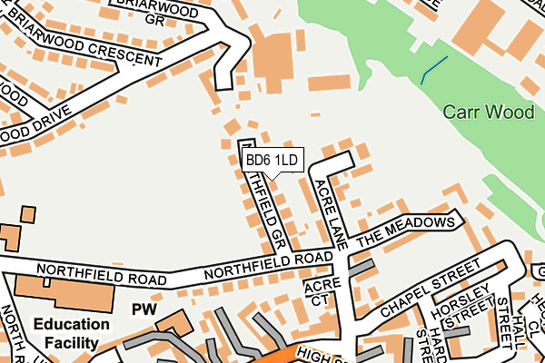 BD6 1LD map - OS OpenMap – Local (Ordnance Survey)