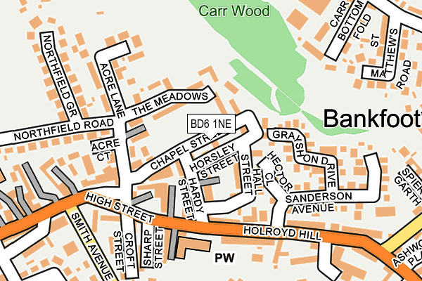 BD6 1NE map - OS OpenMap – Local (Ordnance Survey)