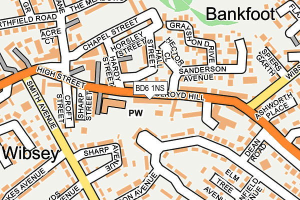 BD6 1NS map - OS OpenMap – Local (Ordnance Survey)