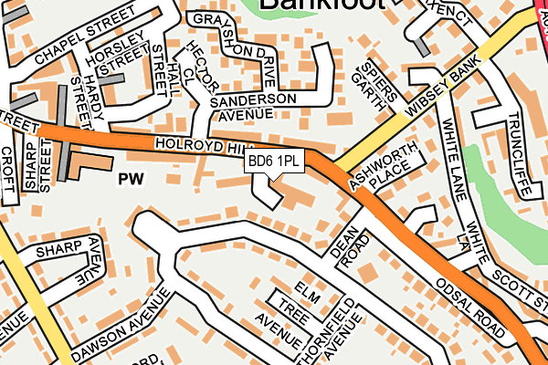 BD6 1PL map - OS OpenMap – Local (Ordnance Survey)