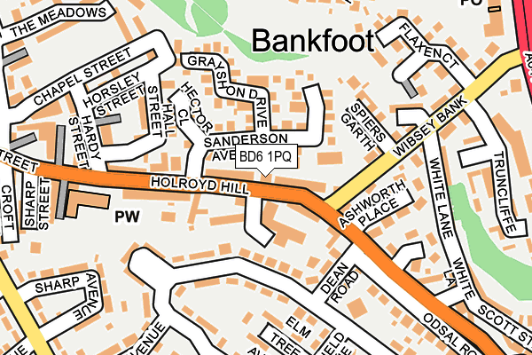 BD6 1PQ map - OS OpenMap – Local (Ordnance Survey)