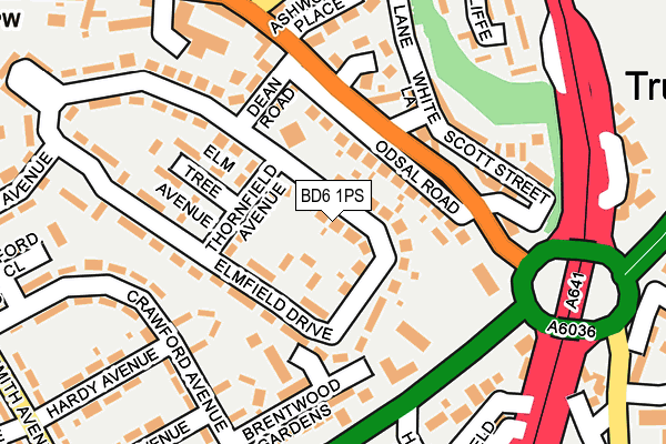 BD6 1PS map - OS OpenMap – Local (Ordnance Survey)