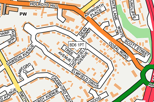 BD6 1PT map - OS OpenMap – Local (Ordnance Survey)