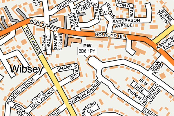 BD6 1PY map - OS OpenMap – Local (Ordnance Survey)