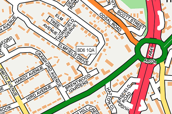 BD6 1QA map - OS OpenMap – Local (Ordnance Survey)