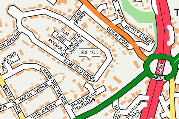 BD6 1QD map - OS OpenMap – Local (Ordnance Survey)
